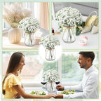 Zeyune 12 Sets Mason Jars with Flower for Table Decor, Baby's Breath - Image 5
