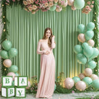 30x10ft Sage Green Backdrop Curtain for Wedding Parties Wrinkle Free Fabric Sage Green Drapes Backdrop Decoration for Baby Shower Birthday Photography Decoration 6 Panels, 5ft x 10ft - Image 3