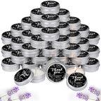 MTLEE 50 Pcs Black Floral Thank You Candles Baby Shower Wedding Favors by MTLEE