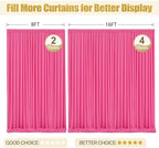 16x10FT Hot Pink Backdrop Curtains for Wedding Parties, Wrinkle Free Polyester Photography Backdrop Drapes for Wedding Baby Shower Birthday Parties Stage Background Stand Decorations 4x10ft,4 Panels - Image 7