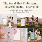 Gold Wedding Welcome Sign Stand with Holder - Elegant Metal Easel Display for Seating Chart, Reception Signs, Welcome Board - 30+ Customizable designs for Baby, Bridal Shower - Versatile Party Sign Holder - Image 5