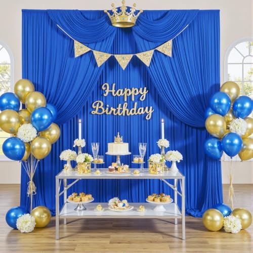 50x12 Royal Blue Backdrop Curtain for Wedding Party 10 Panel 5×12FT Tall - Image 4