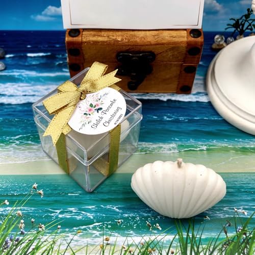 Wedding Favor Guest Bulk, White Seashell Candle Party Favors, Bridal Shower Favor for Beach Party Gifts, Baby Shower,Baptism giveaways (10, 20, 30, 50, 100 Options availablein Customize Section) - Image 2