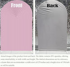 2D Printed Ripples Party Arch Covers Arched Backdrop Cover Stretchy Cover for Party Decoration Round Top Frame Spandex Cover (Pink449,8x4.6ft) - Image 2