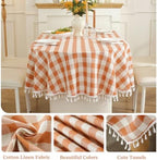 Laolitou Fall Thanksgiving Orange Oval Tablecloth Tassels, 60 x 84 Inch - Image 3
