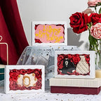 RomanticBaking 100 Pack White 7 x 4 3/8 x 1 1/2inches Cookies Boxes with Window Christmas Bakery Packaging for Macaron Treat Boxes Chocolate Truffle - Image 3