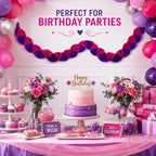 3D Paper Fan Garland Hanging Decor Birthday Baby Bridal Showers Bachelorette Party Supplies Pink Purple Decorations - Image 5