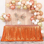 Poise3EHome Orange Sequin Tablecloth 90×132 Inch Rectangle Sparkly Fabric Table Cloth for Halloween Baby Shower Birthday Party Wedding Holiday Decoration - Image 2