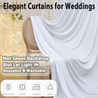 50×10 White Backdrop Curtain for Wedding Party Decoration Wrinkle Free - Image 5