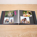 Large Photo Album Self Adhesive for 4x6 8x10 Magnetic Scrapbook Album DIY 60 Black Sticky Pages Linen Cover Photo Album(Blue) - Image 3