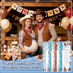 36 Sets Cowboy Baby Shower Gifts for Guest Western Baby Shower Party Favors A Little Cowboy is On the Way Ballpoint Pens Keychains Favors and Greeting Cards Bulk Gender Reveal Souvenirs Prize Game - Image 7