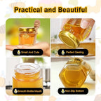 Aliggbent 48 Pack Mini Honey Jars, 1.5oz Hexagon Glass with Dippers - Image 4