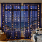 10x10ft Navy Blue Tulle Backdrop Curtains with Lights String for Parties,Wrinkle Free Sheer Curtain with Lights Wedding Photo Backdop Drapes for Baby Shower Birthday Party Photography Home Decorations - Image 6