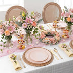KIRE 175PCS Pink Plates Disposable - Pink and Gold Plates for Baby Shower - Image 4