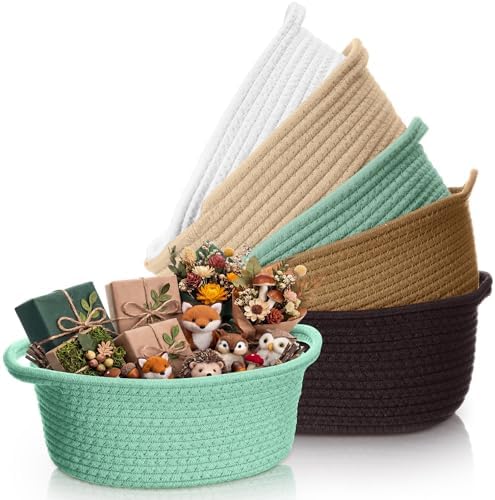 LemonRoad 5 Pcs Woodland Party Supplies, Sage Green Brown Empty Gift Basket by Unknown