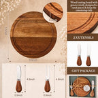 Maxcheck 4 Sets Cheese Board Baby Shower Wedding Favors for Guests Acacia - Image 2