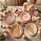 Yaomiao 175 Pcs Boho Party Supplies Brown Paper Plates Cups Napkins Set - Image 5