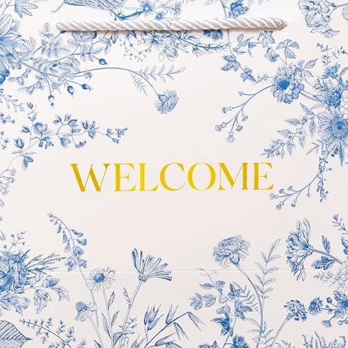 Crisky 25 Pack Wedding Welcome Bags for Guests, Hotel Blue Floral Welcome Gift Bags for Bridal Shower, Birthday Baby Shower - Image 7