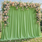 20x10ft Sage Green Backdrop Curtain Panels for Parties - Wrinkle Free Polyester Photo Curtain Backdrop Wedding Back Drop Fabric Drapes for Party Decorations Background for Photography - Image 7