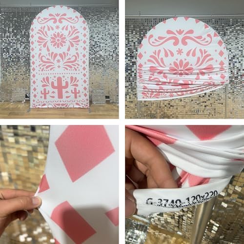 Beige Arch Backdrop Cover for Mexican Fiesta Party Decoration Stretchy Arch Stand Fabric Baptismx Baby Shower Cake Table Supplies (Cover Only) (G3740,3ftx6ft (CoverOnly)) - Image 3