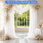EMART Photo Backdrop Stand kit, 10 x 12 ft Back Drop Adjustable Frame for Photography, Photoshoot Banner Background Support Holder for Parties Dectoration - Image 2