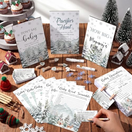 Sherr 476 Pcs Winter Baby Shower Games, 9 Styles Baby Shower Activities - Image 2