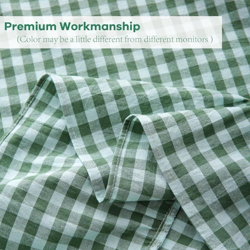 Green White Gingham Ruffled Table Cloth Rectangular 102"x60" - Image 6