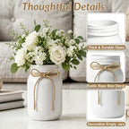 6 PCS 16oz Glass Mason Jars Flower Vases for Centerpieces, White - Image 3