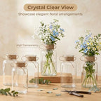 Clear Glass Vase Set, Hemp Rope Bowknot Decoration, Rustic Rustic Style Table Top for Wedding Flower Arrangement, Set of 12 - Image 6
