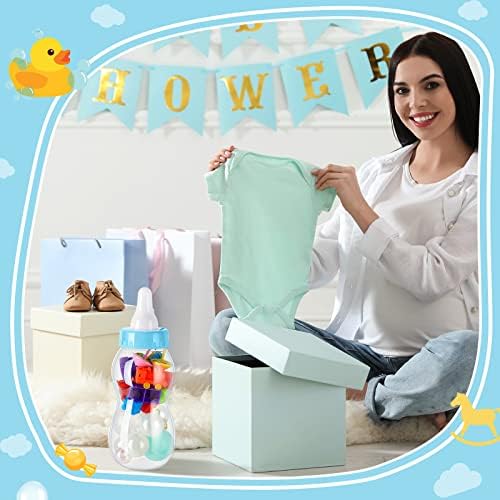 Tessco for you 4 Pcs 11in Jumbo Baby Bottle Bank Baby Shower, Blue - Image 3