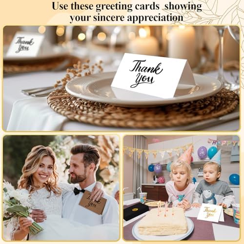 600 PCS Thank You Cards with Envelopes Matching Stickers Thank You Notes Bulk 4x6 Inch Minimalistic Design for Business Baby Shower Wedding Small Business Graduation Bridal Shower Funeral Mixed - Image 6