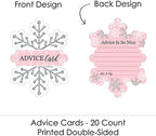 Big Dot of Happiness Pink Winter Wonderland - Wish Card Holiday Snowflake Birthday Party and Baby Shower Activities - Shaped Advice Cards Game - Set of 20 (Pack of 2) - Image 4