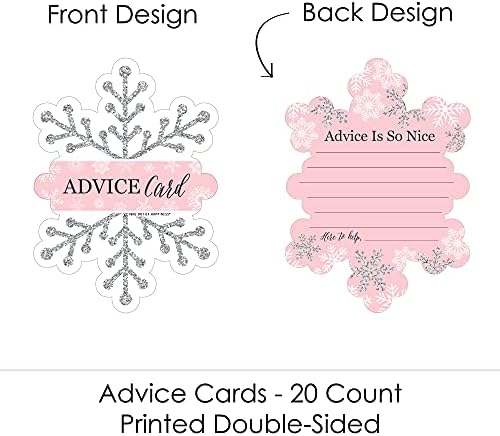 Big Dot of Happiness Pink Winter Wonderland - Wish Card Holiday Snowflake Birthday Party and Baby Shower Activities - Shaped Advice Cards Game - Set of 20 (Pack of 2) - Image 4