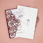 FOMTOR Laser Cut Wedding Invitation Set with Envelopes & Inserts & Seals – Perfect for Weddings, Bridal Showers, Engagements & Anniversary Celebrations - Red, 40pcs - Image 2