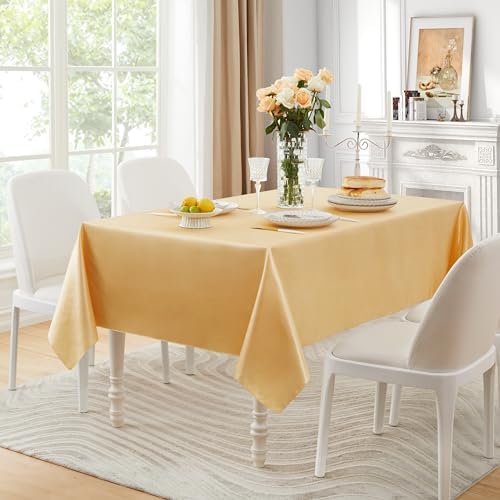 6 Pack Satin Table Cover Rectangle, Gold, 60 x 102 Inches - Image 5