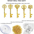 100 PCS Bridal Shower Favors Key Bottle Openers,Wedding Favors,Gifts,Decorations or Souvenirs for guests Bulk ,Bridal Shower Party Favors with Card Tag and Chains (Gold) - Image 3