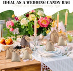 Woanger 100 Pcs Drawstring Burlap Gift Bags 4x6'' with Tags, Hemp Brown Mix - Image 5