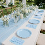 350 Pcs Light Blue Paper Plates and Napkins Set, Serves 50 - Image 4