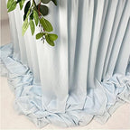 Pooling and Floating Chiffon Table Skirt with extra length, 6FT 9FT 14FT Sheer Tablecloth, Baby Shower, Birthdays Party, Main Cake Table Decoration, Wdding Table Skirt (Blue, 9FT) - Image 4