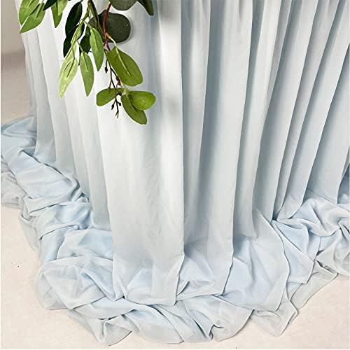 Pooling and Floating Chiffon Table Skirt with extra length, 6FT 9FT 14FT Sheer Tablecloth, Baby Shower, Birthdays Party, Main Cake Table Decoration, Wdding Table Skirt (Blue, 9FT) - Image 4