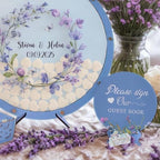 Wedding Guest Book Alternative Heart Drop Box Frame, Purple Lavender Floral - Image 2