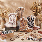 Tioncy 24 Pcs Cowboy Boot Paper Gift Bags, Assorted Style, Brown - Image 4