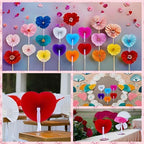 20 Pieces Silver Heart Paper Fans - Image 3