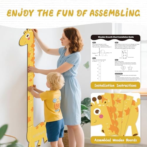 Personalized Name Wood Growth Chart, Kids Wall Height Measure - Image 3