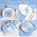 Cloth Napkins Set of 12, 20x20 Inch Light Blue Cheesecloth Napkins Rustic Boho Gauze Dinner Napkin Cloth Washable Elegant Table Napkins for Wedding Party Bridal Baby Shower Table Decor - Image 4