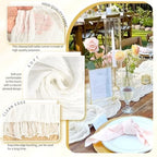 20 Pack Ivory White Cheesecloth Table Runner Wedding Birthday Table Decor - Image 3