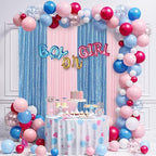 Birthday Backdrop Curtain Baby Blue Shimmer Sequin Backdrop Drapes 6x8FT - Image 6