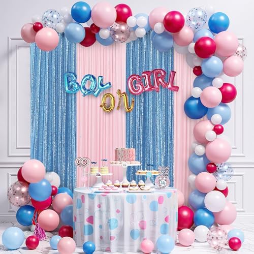 Sequin Backdrop Drapes 3 Panels Fabric Curtain 2FT x 8FT Baby Blue Wedding - Image 3