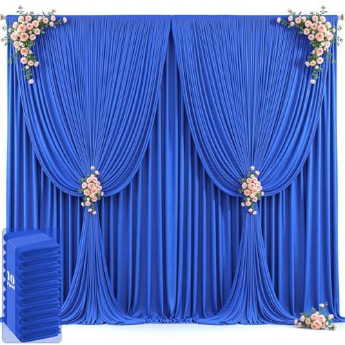 50ft x 12ft Royal Blue Backdrop Curtains Wrinkle Free Backdrop Curtain for Wedding Parties Blue Fabric Backdrops Drapes Back Drop Cloth Bridal Shower Stage Curtains Wedding Decorations for Reception by Tao-GePartyDecorations