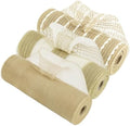 HUIHUANG 3 Rolls Rustic Deco Mesh Ribbon 10 inch 10 Yds Each Roll by HUIHUANG